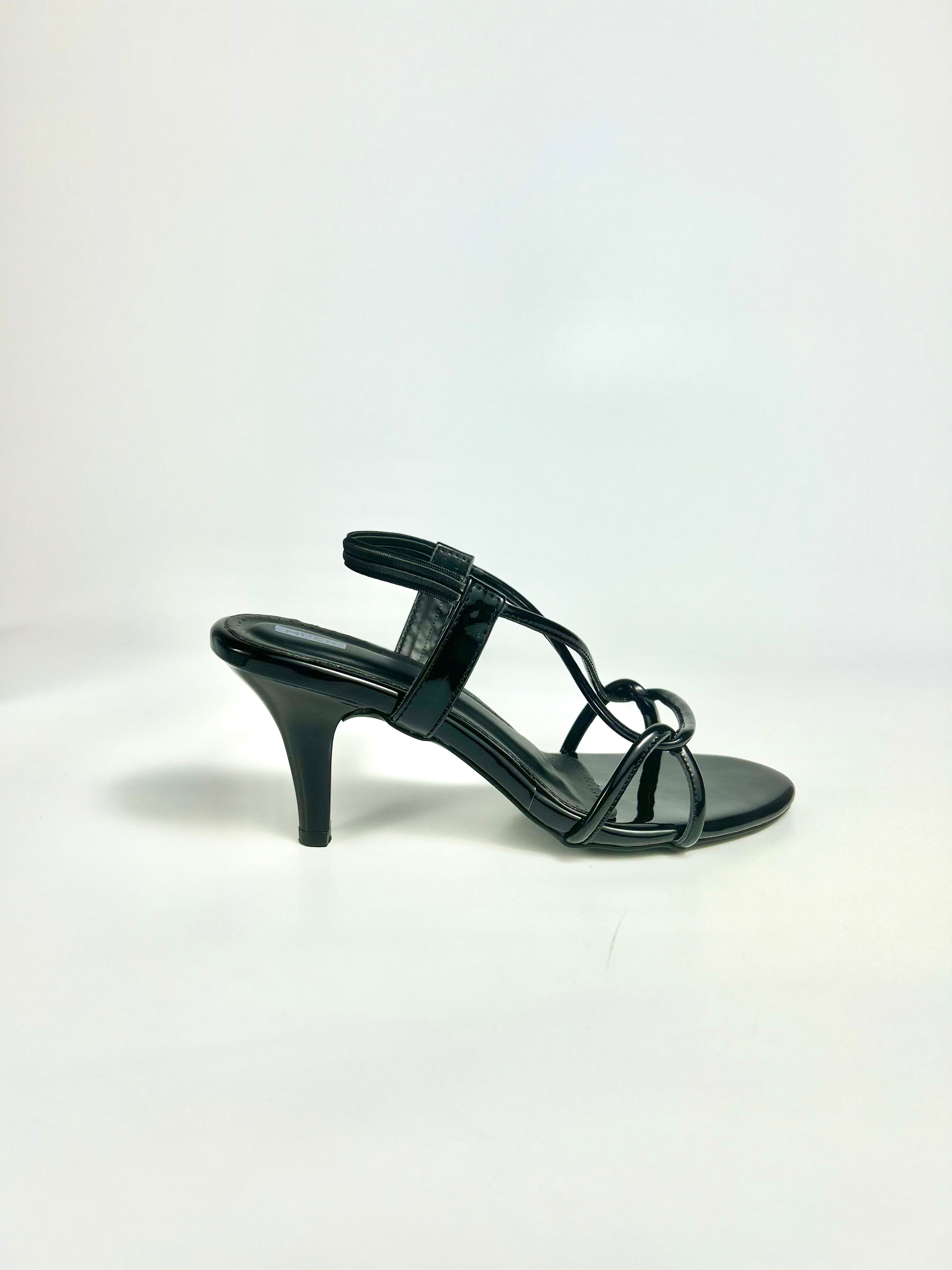 The Quiet Frame – Black Pointed Toe Heel Sandal