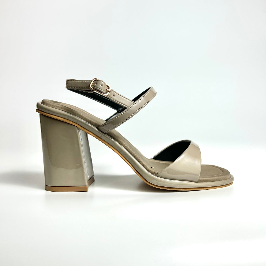 The Bare Intent - Beige Nude Block Heels for Women