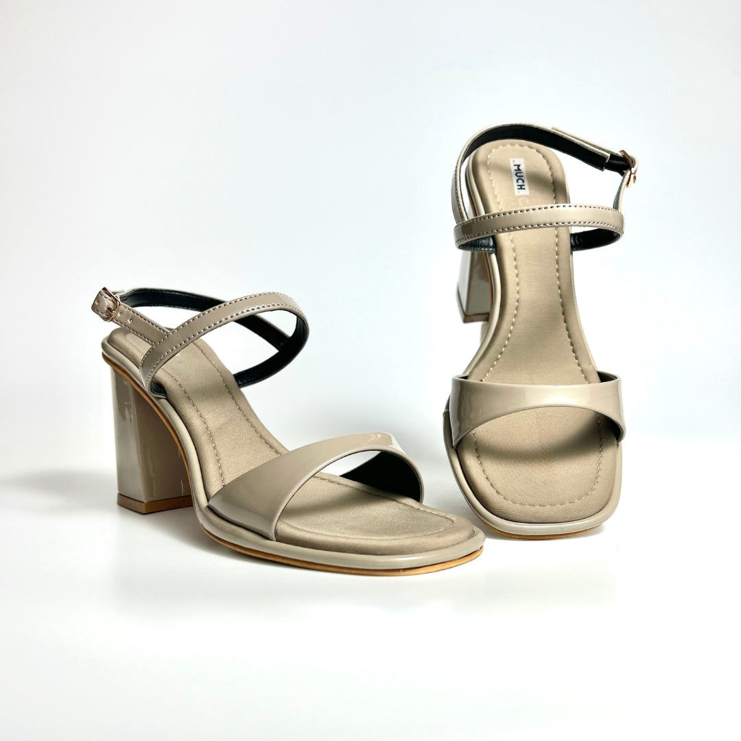 The Bare Intent - Beige Nude Block Heels for Women