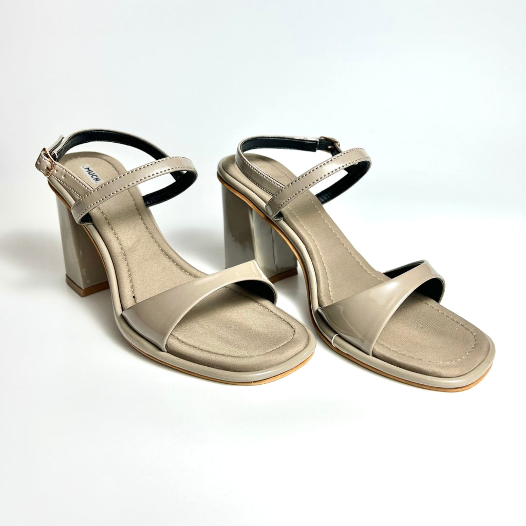 The Bare Intent - Beige Nude Block Heels for Women