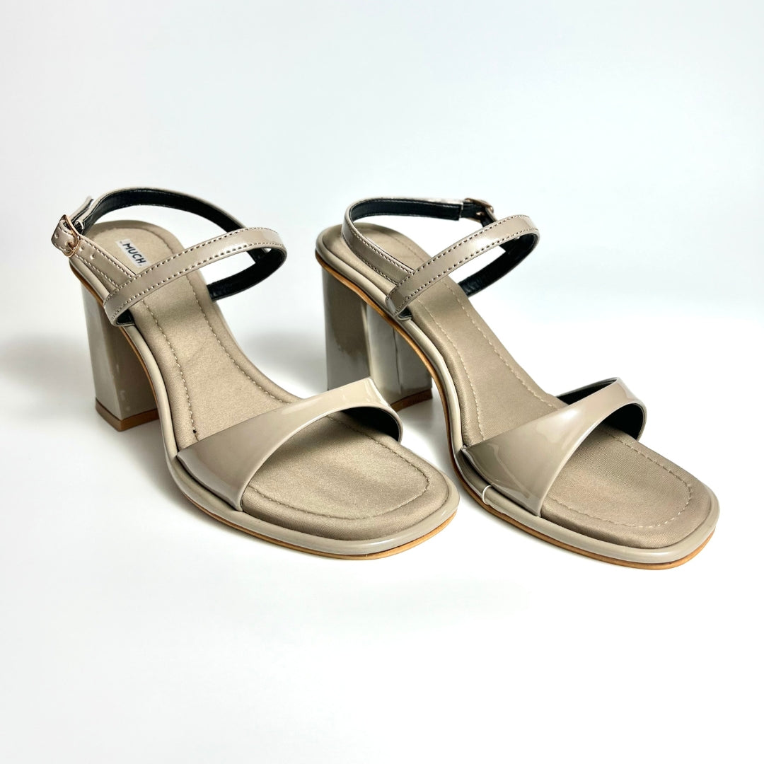 The Bare Intent - Beige Nude Block Heels for Women