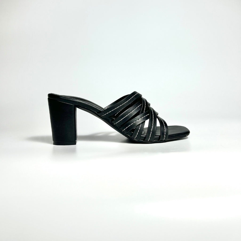 Twist Form - Black Slip-On Block Heels for Women