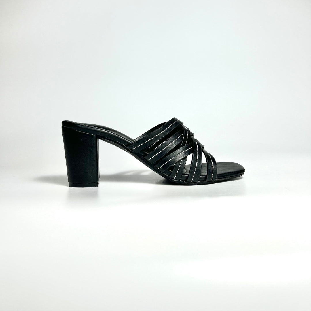 Twist Form - Black Slip-On Block Heels for Women