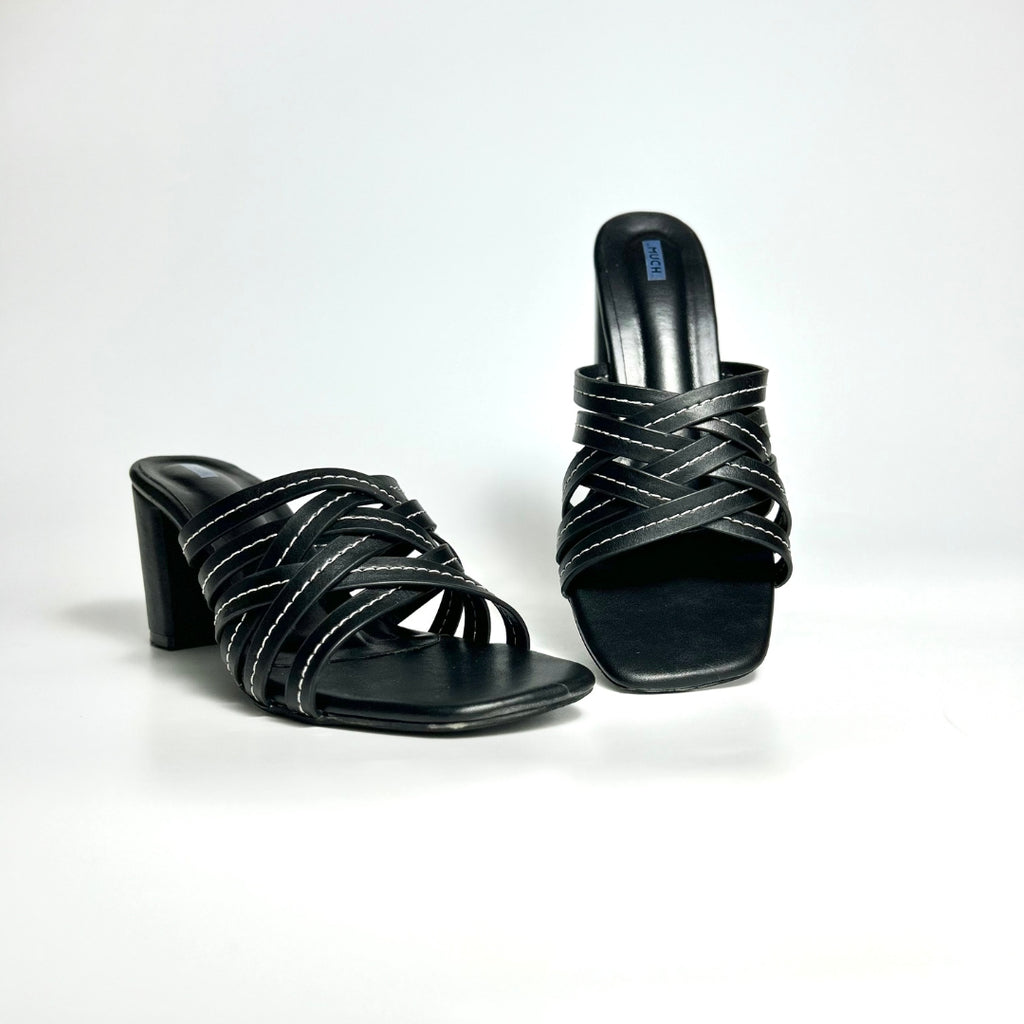 Twist Form - Black Slip-On Block Heels for Women