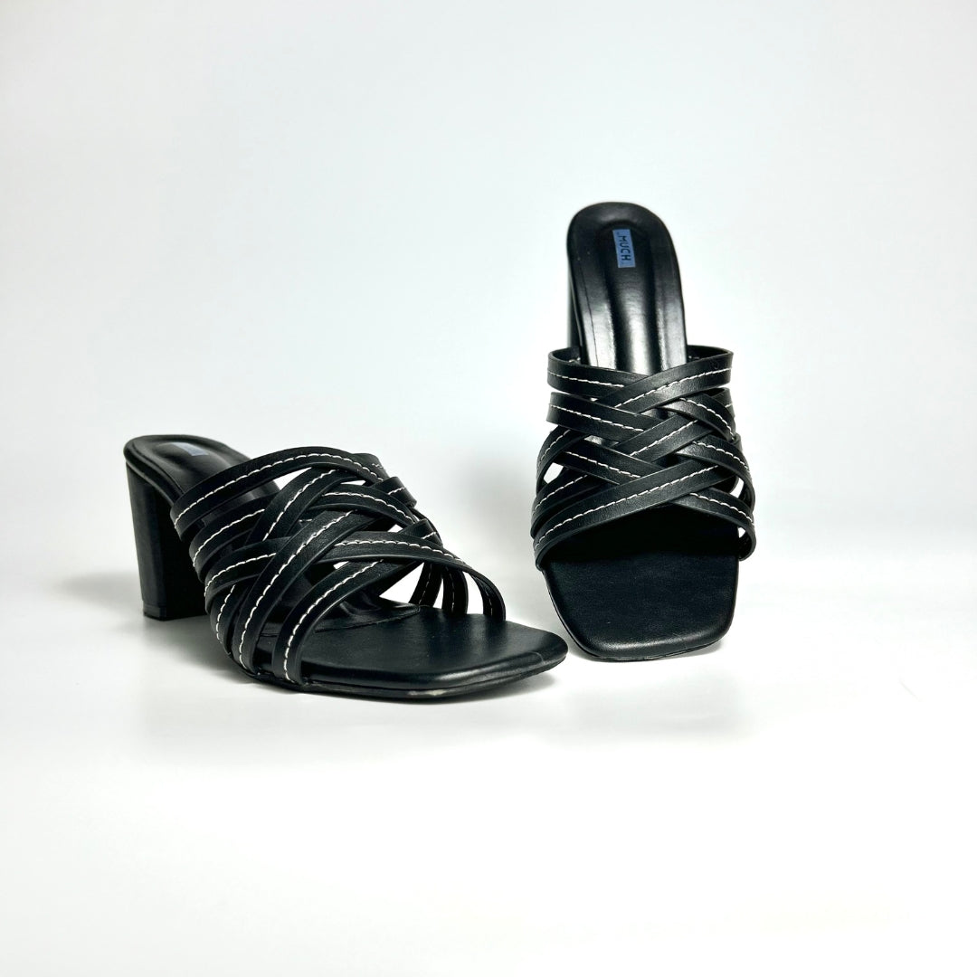 Twist Form - Black Slip-On Block Heels for Women