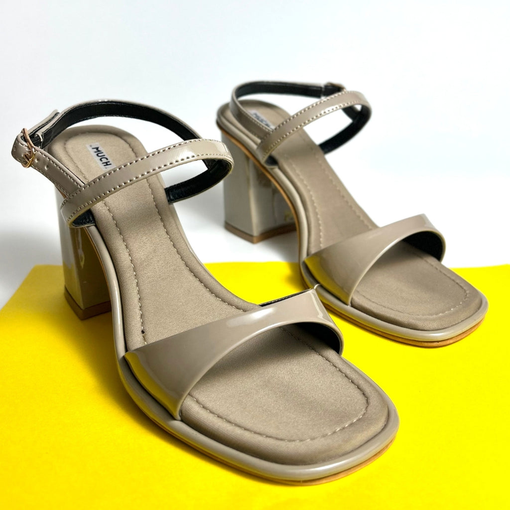 The Bare Intent - Beige Nude Block Heels for Women