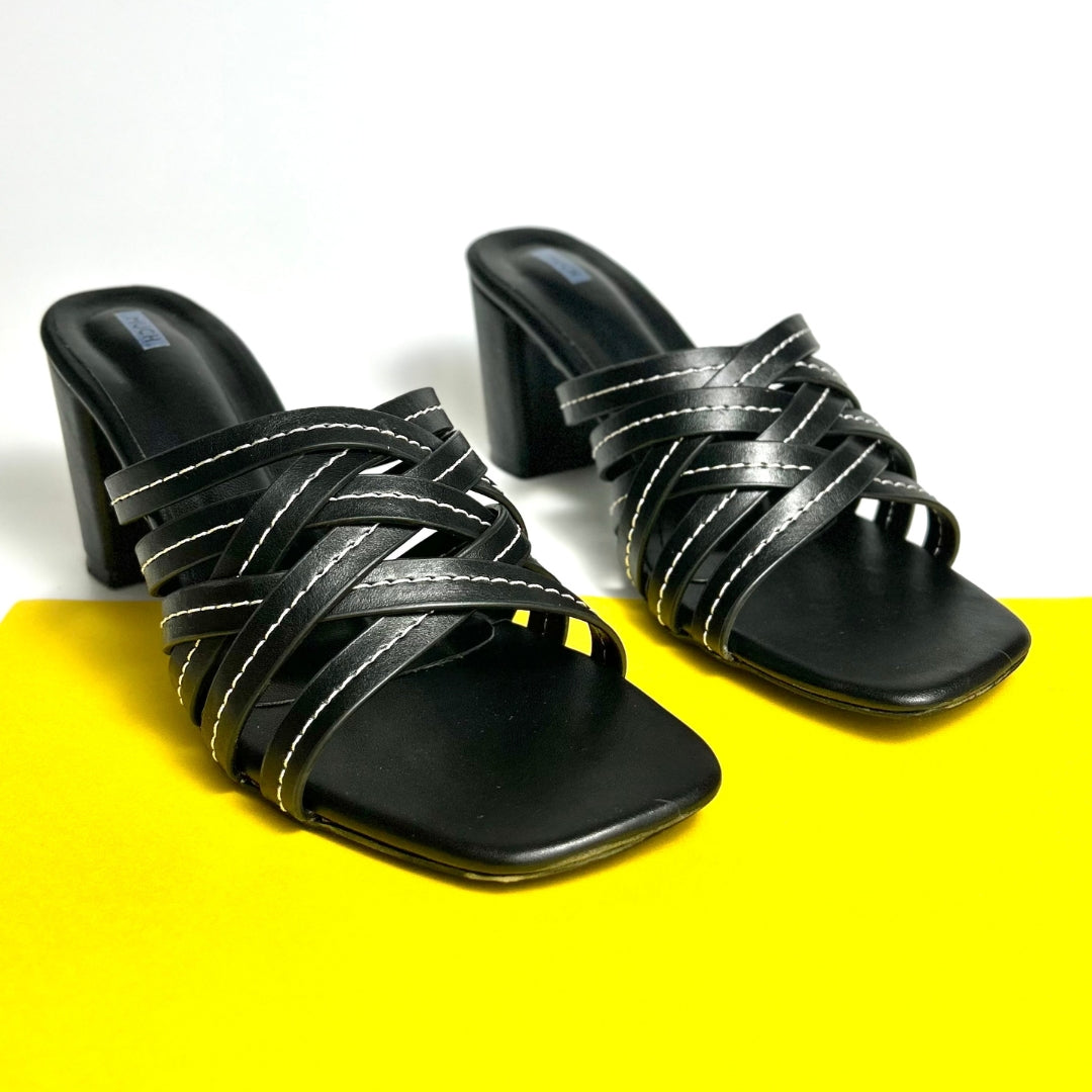 Twist Form - Black Slip-On Block Heels for Women