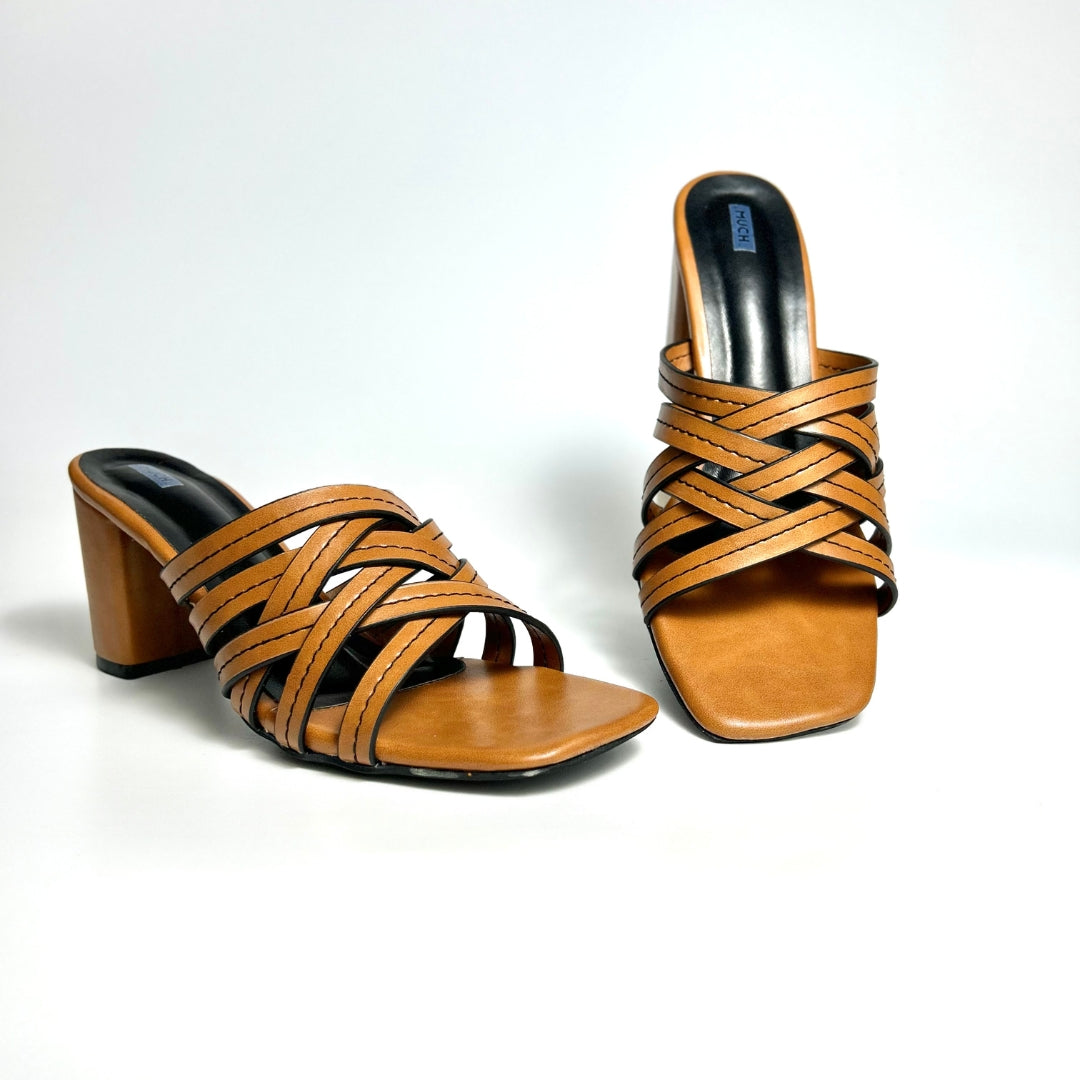Twist Form - Brown Slip-On Block Heels for Women