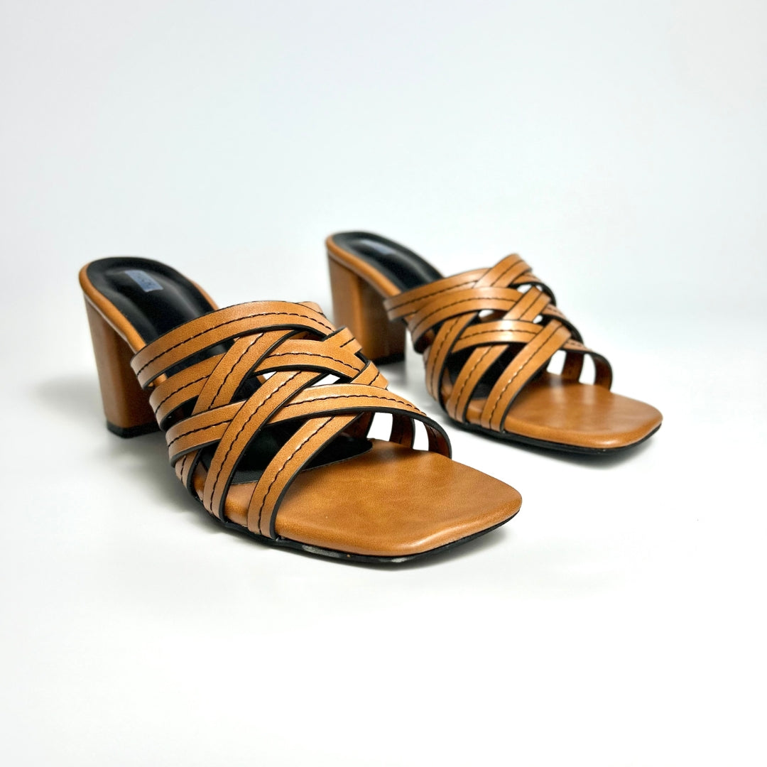 Twist Form - Brown Slip-On Block Heels for Women