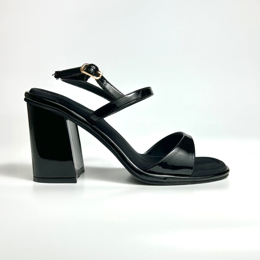 The Bare Intent - Black Block Heels for Women