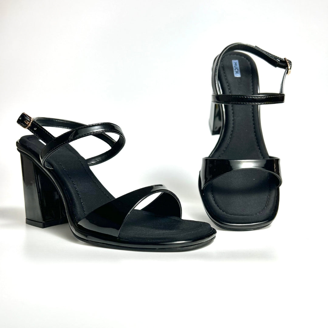 The Bare Intent - Black Block Heels for Women