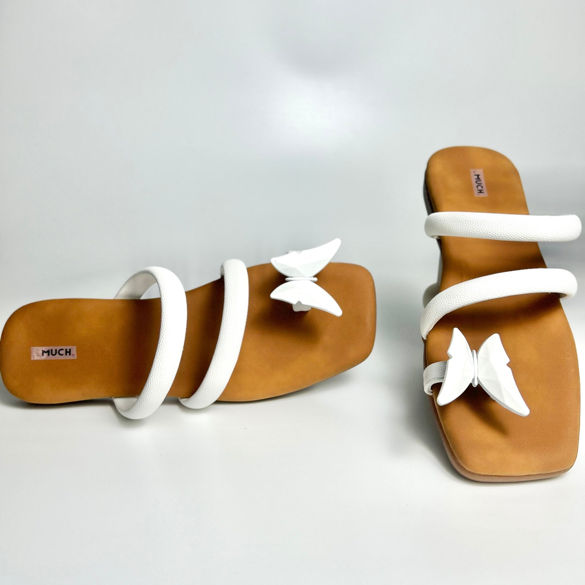 The Flutter Edit – White Butterfly Flat Sandal