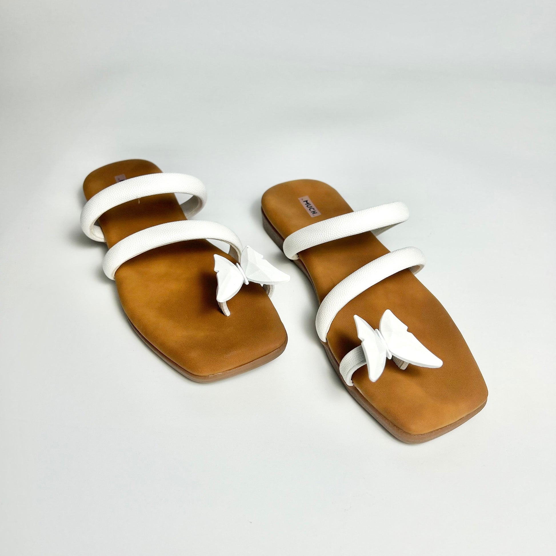 The Flutter Edit – White Butterfly Flat Sandal