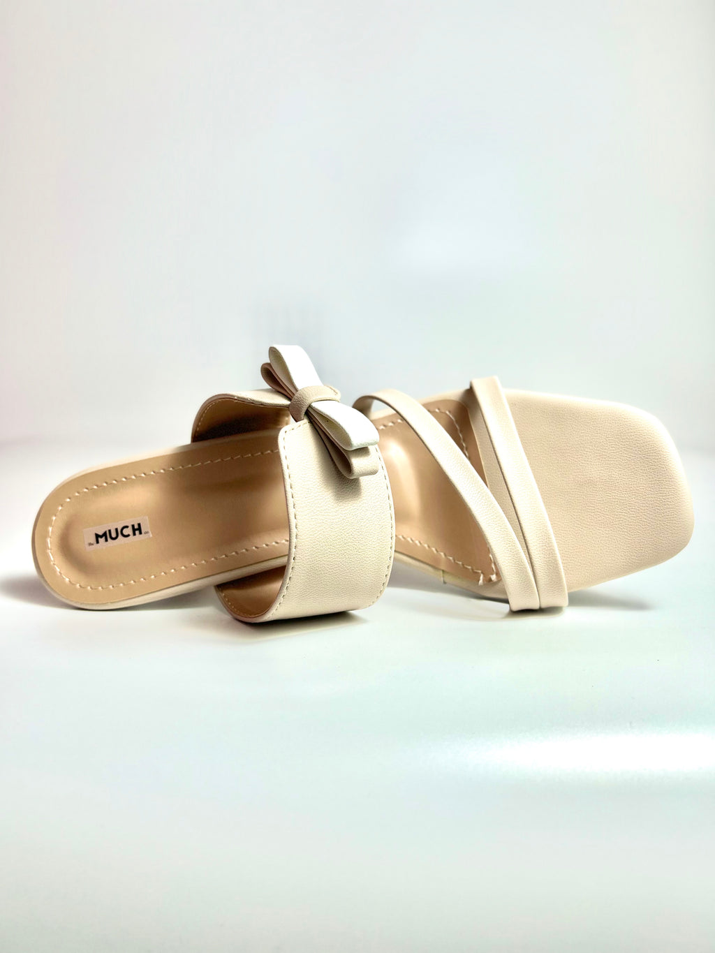 The Hazel Bow – Cream Bow Slip-On Heel