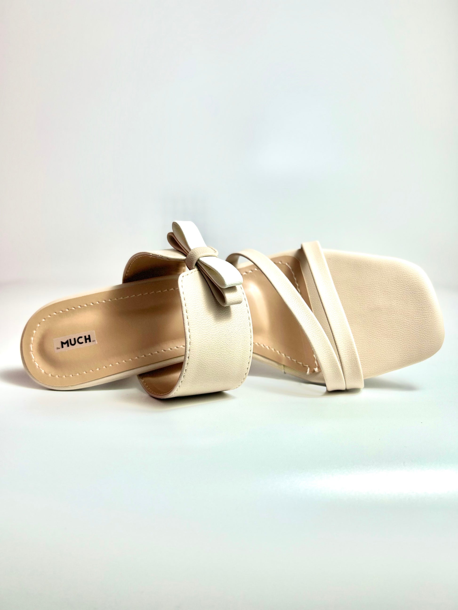 The Hazel Bow – Cream Bow Slip-On Heel