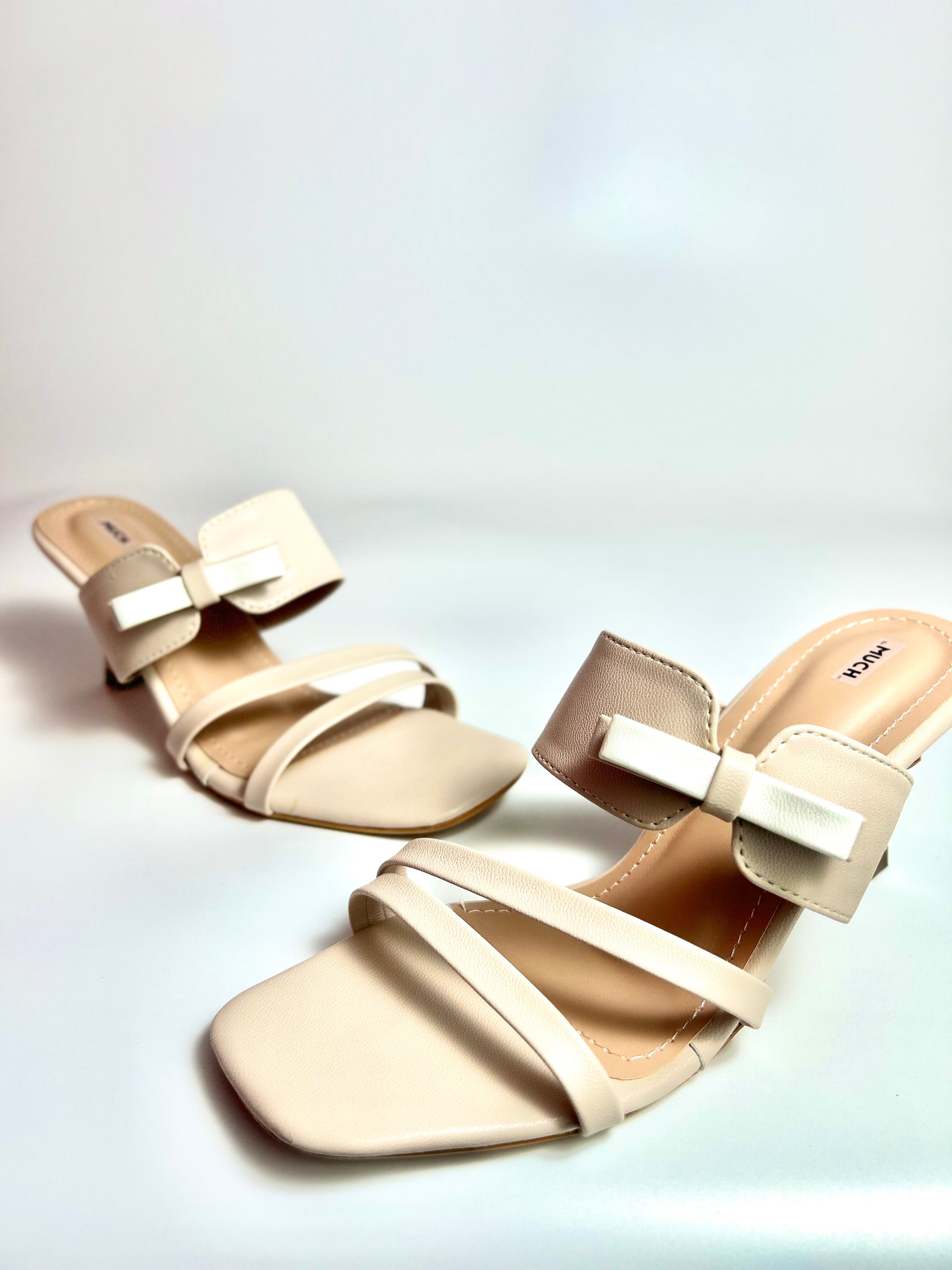 The Hazel Bow – Cream Bow Slip-On Heel