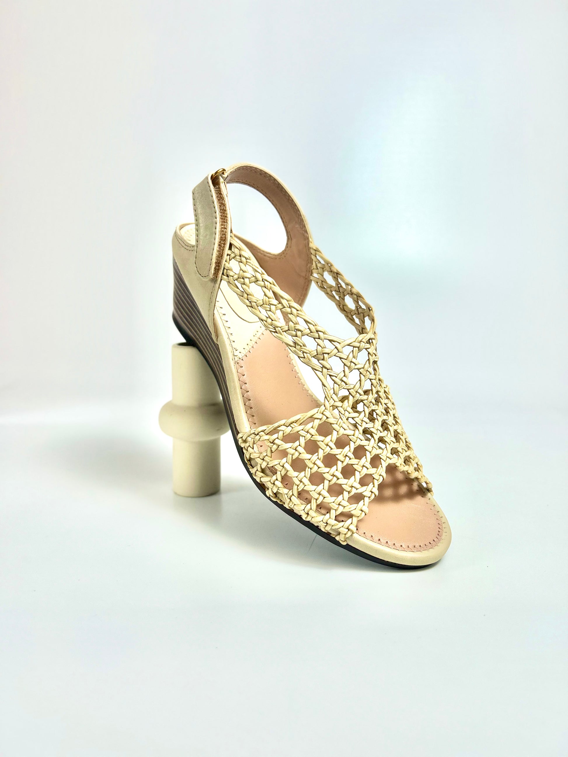 The Air Edit – Cream Mesh Flatform Sandal