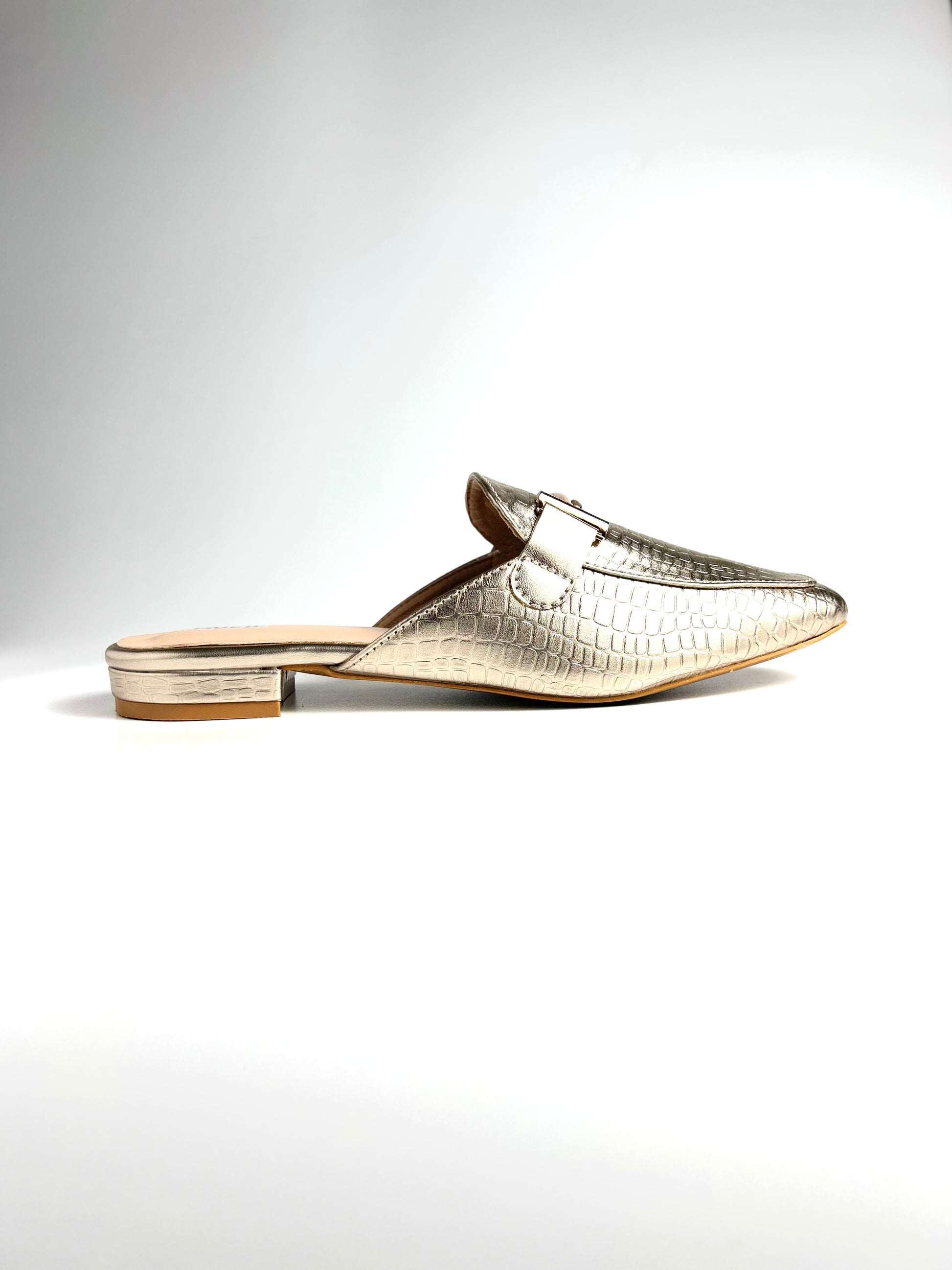 Midnight Luxe Croco Mules