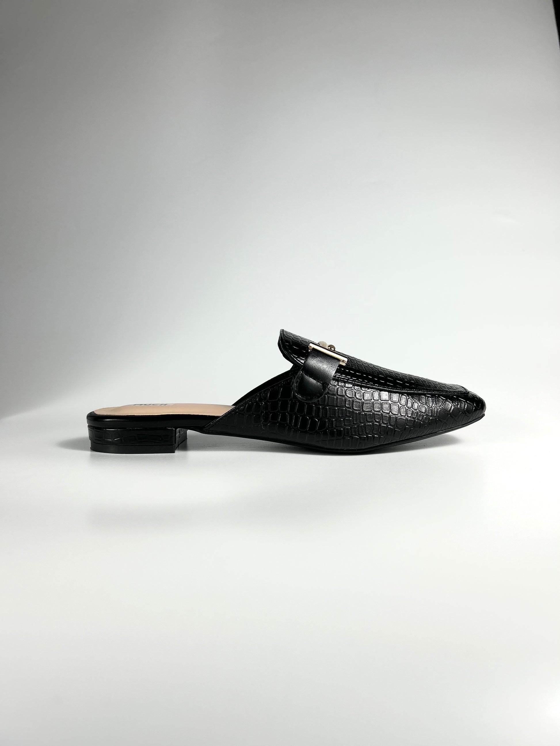 Midnight Luxe Croco Mules