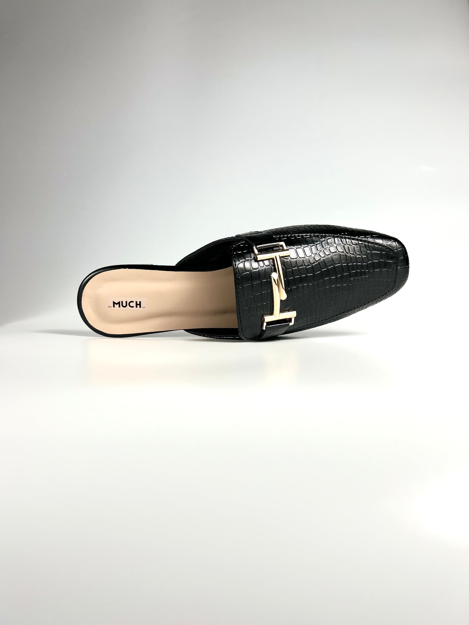 Midnight Luxe Croco Mules