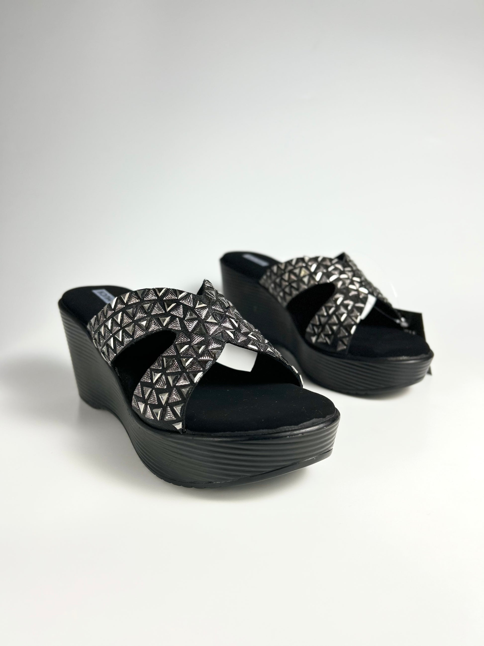 EdgeGlow Studded Wedge Sandals