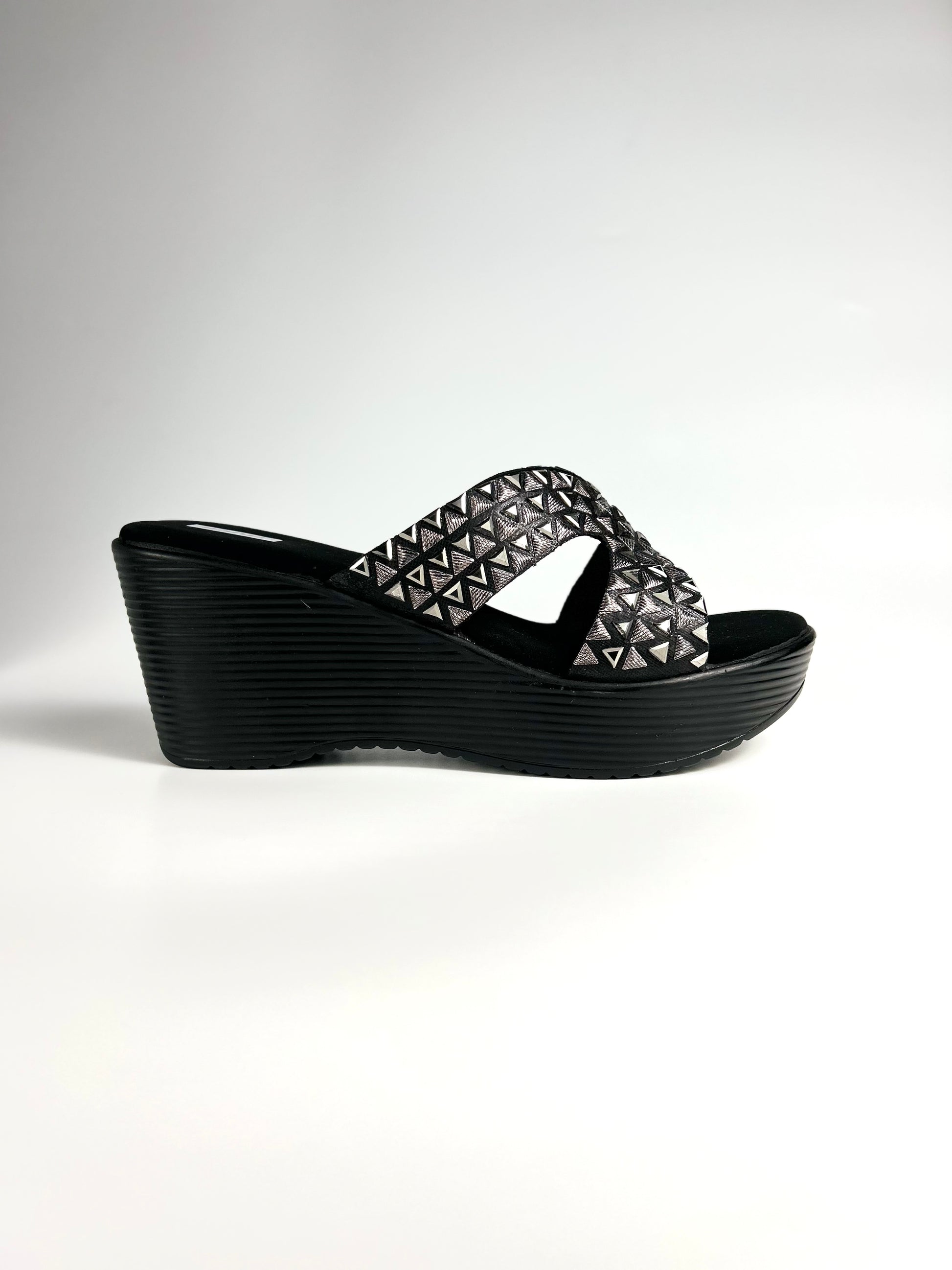 EdgeGlow Studded Wedge Sandals