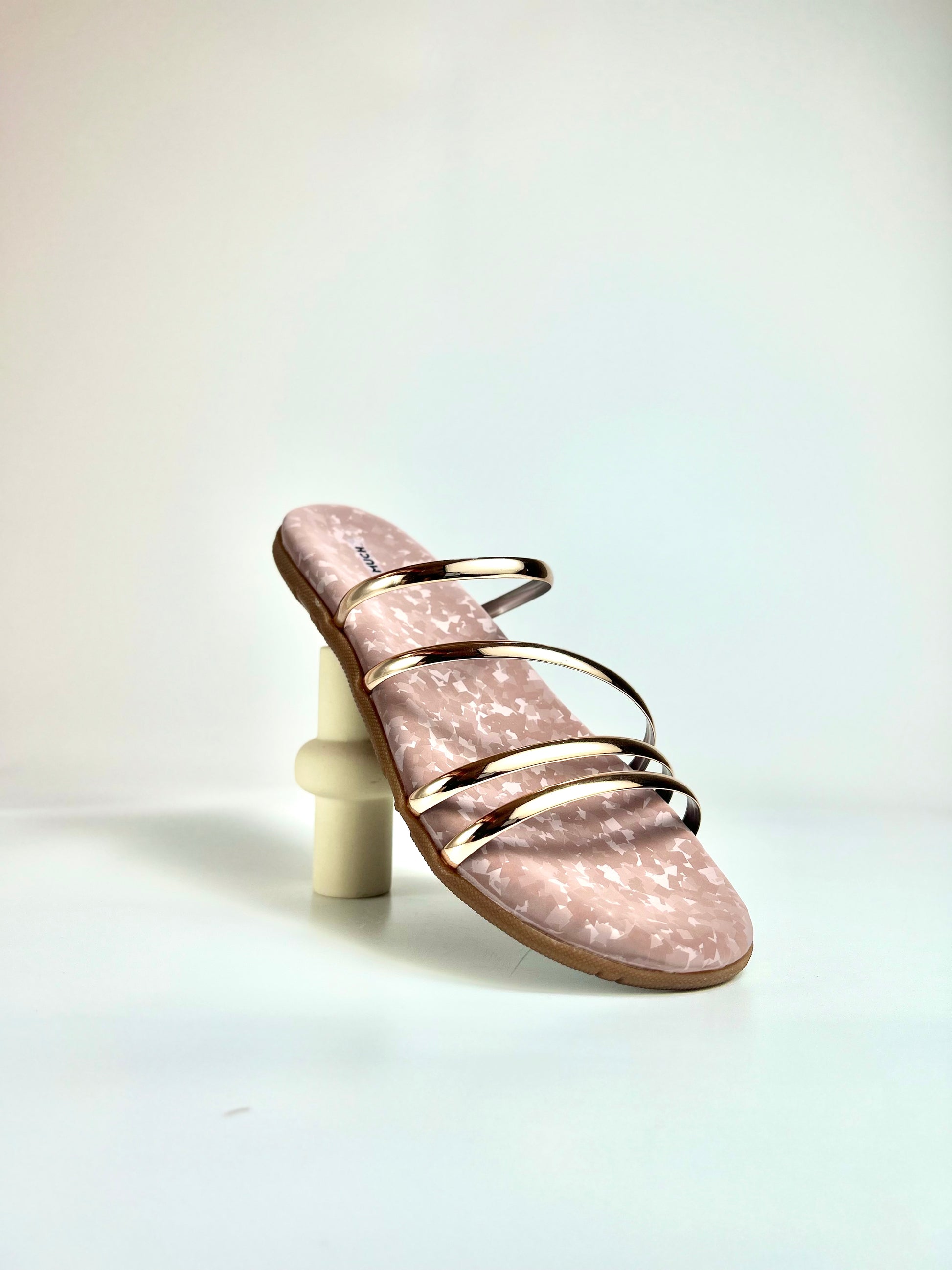 The Moonlit Blush – Silver Pink Flat Slip-On