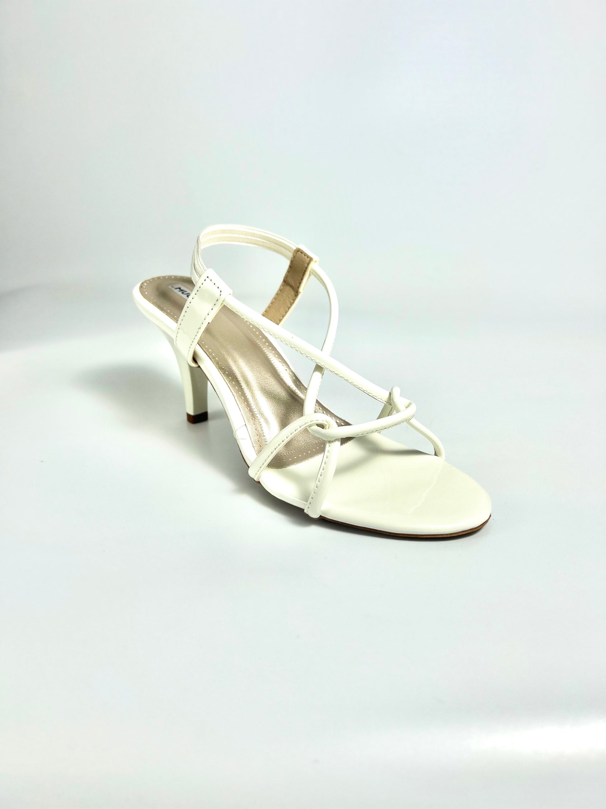 The Quiet Frame – White Pointed Toe Heel Sandal