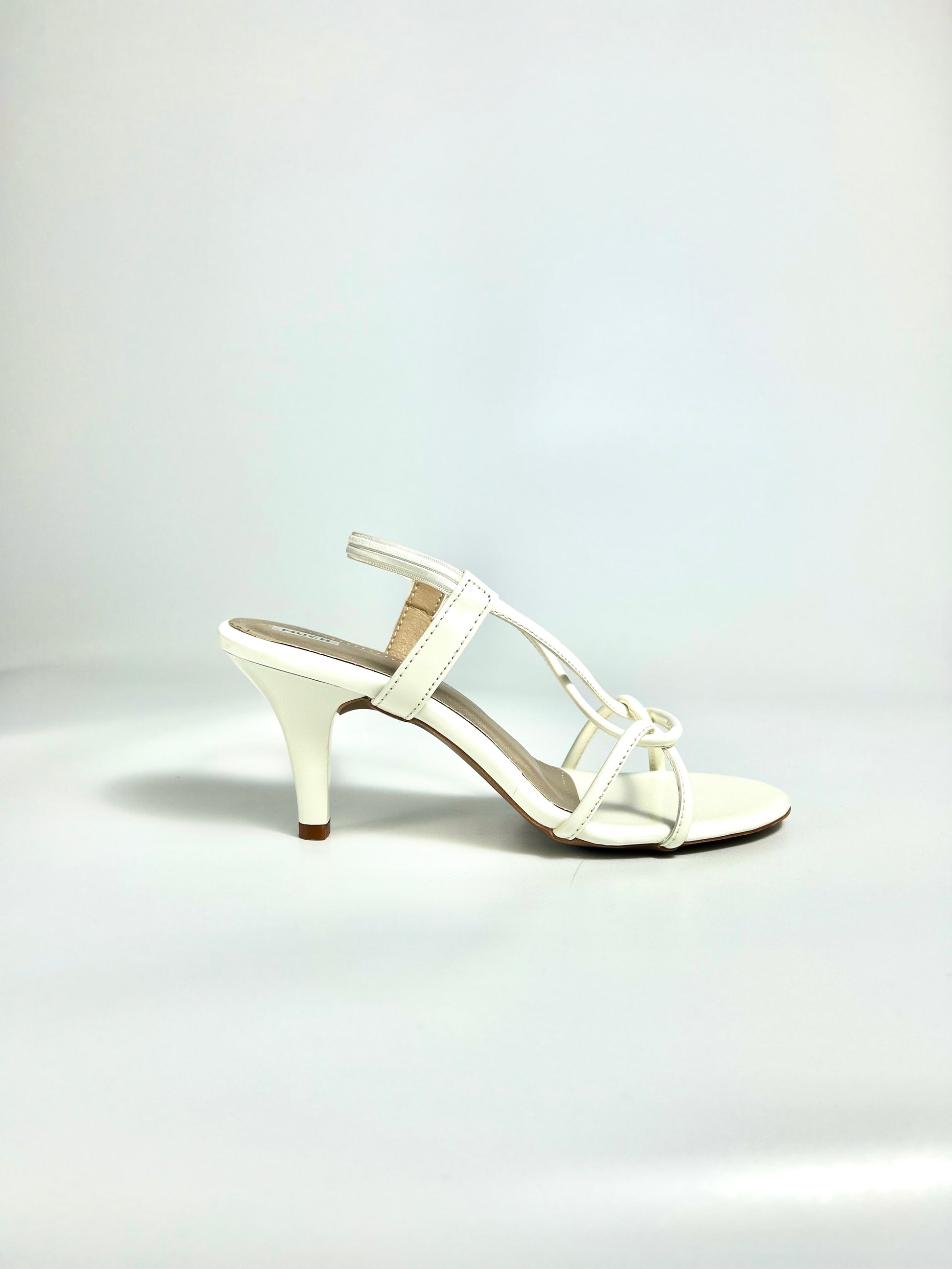 The Quiet Frame – White Pointed Toe Heel Sandal