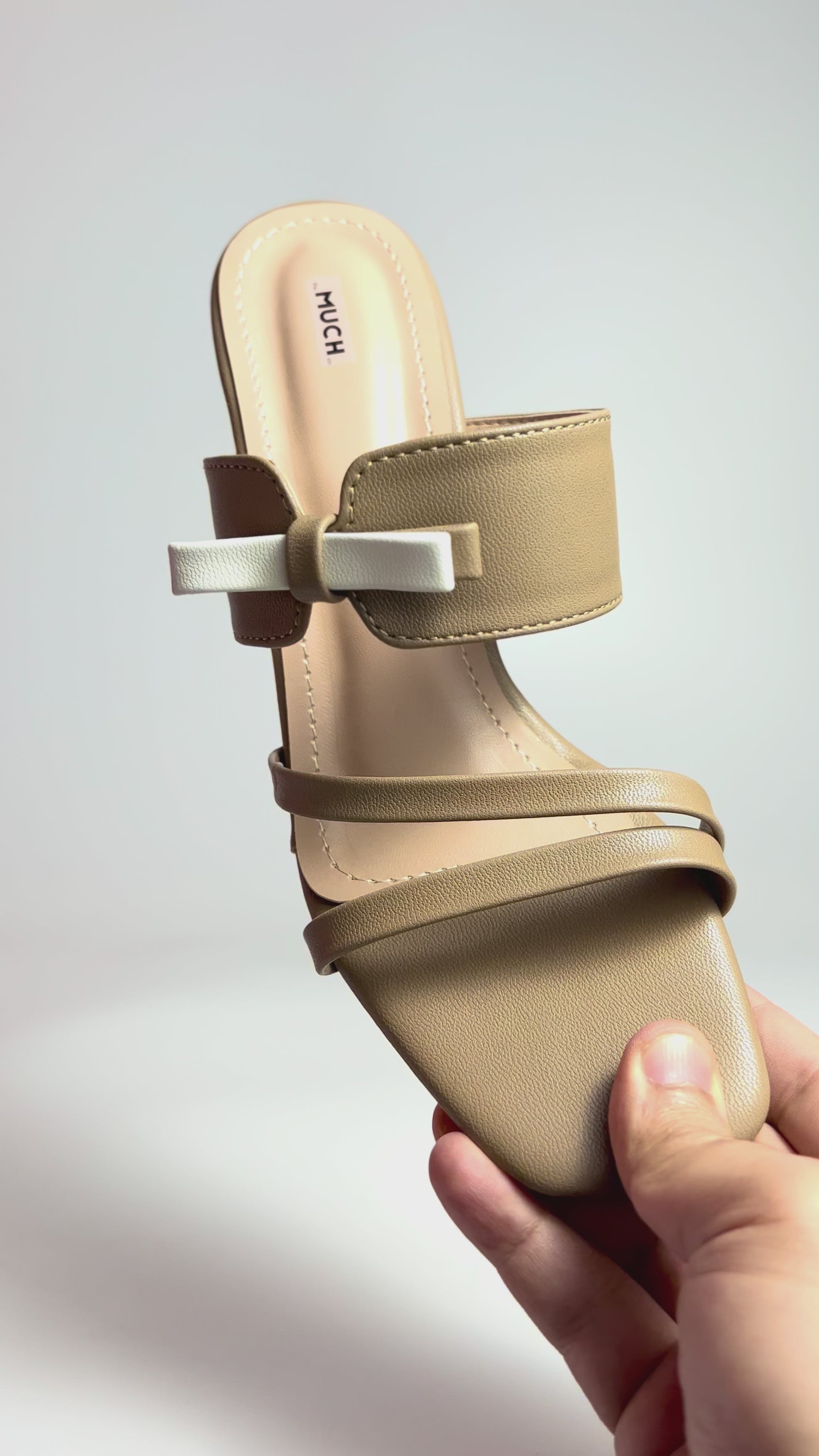 The Hazel Bow – Brown Bow Slip-On Heel