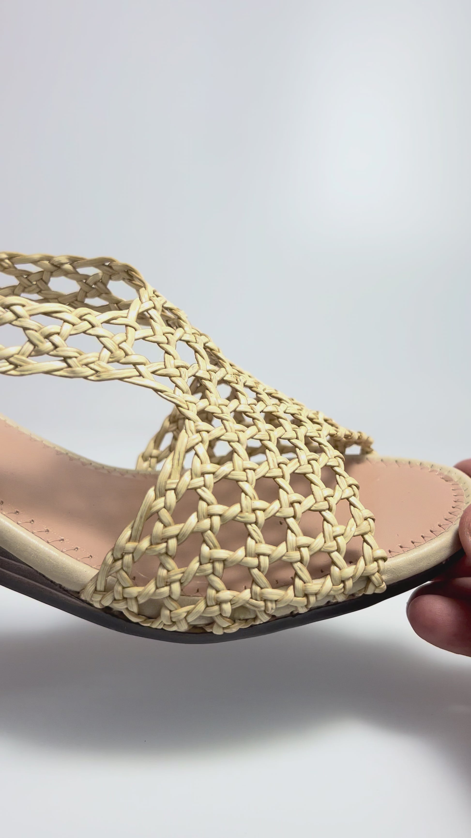 The Air Edit – Cream Mesh Flatform Sandal