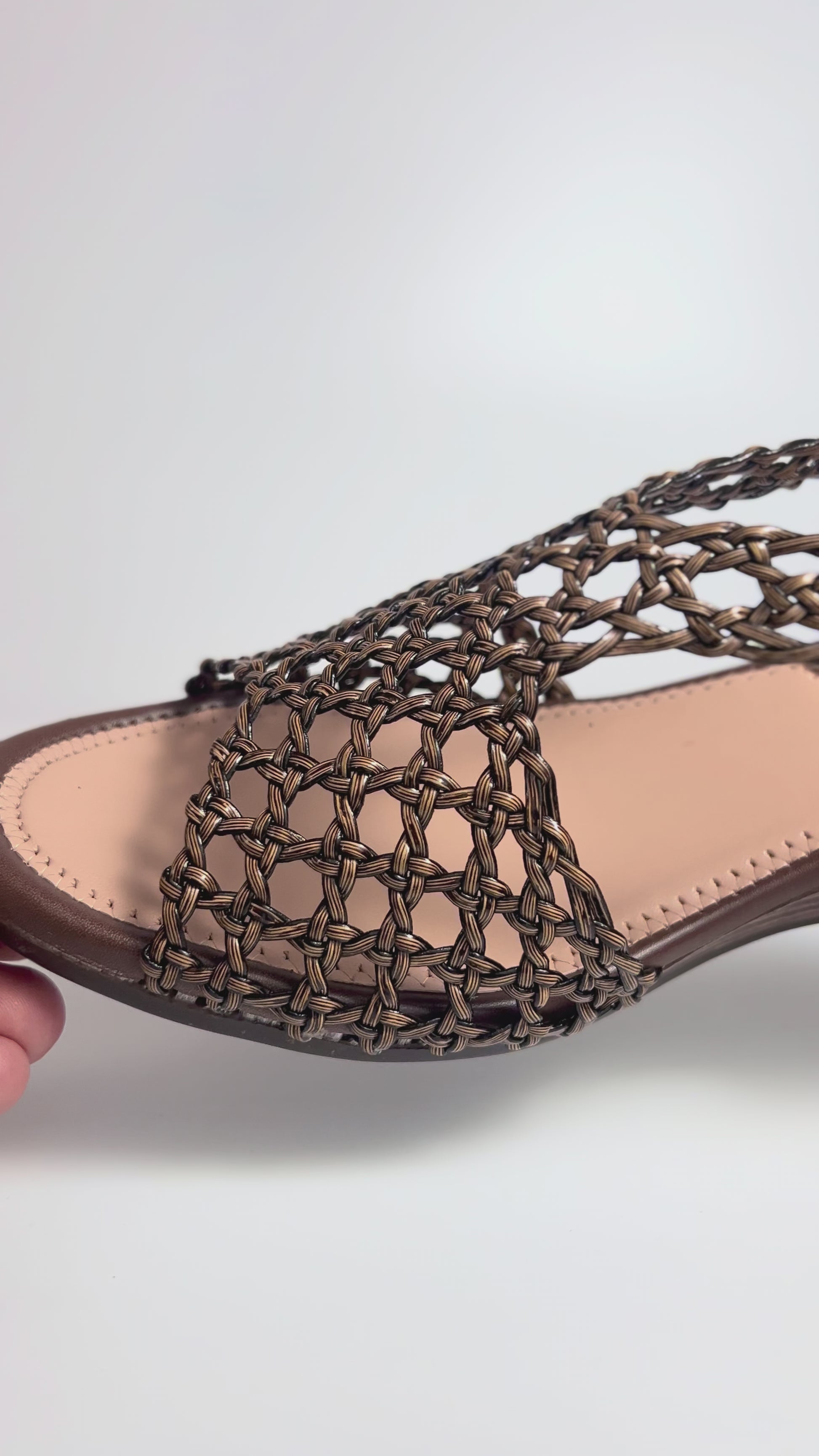The Air Edit – Brown Mesh Flatform Sandal