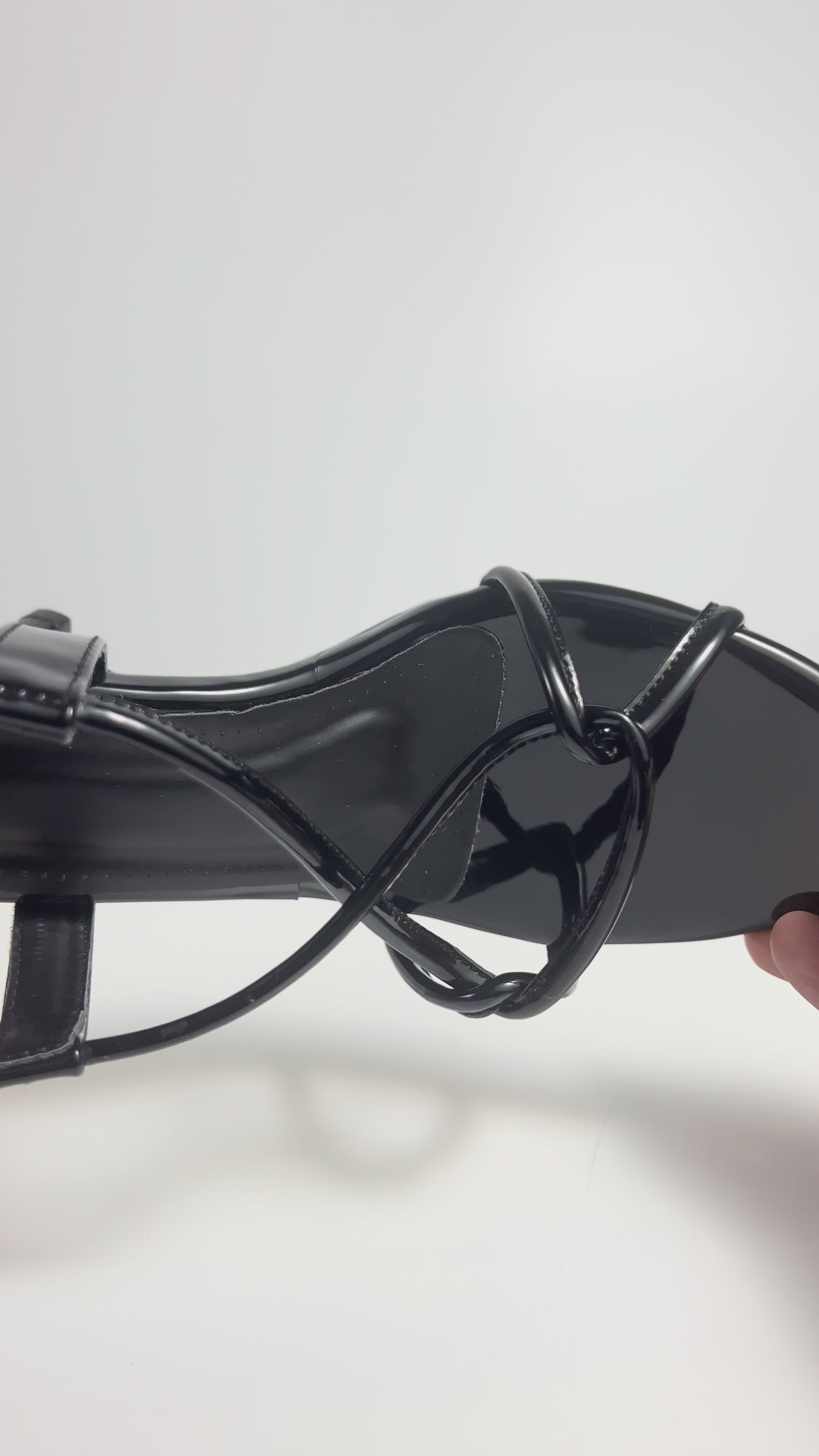 The Quiet Frame – Black Pointed Toe Heel Sandal